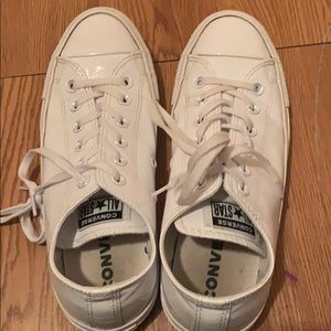 shiny white converse